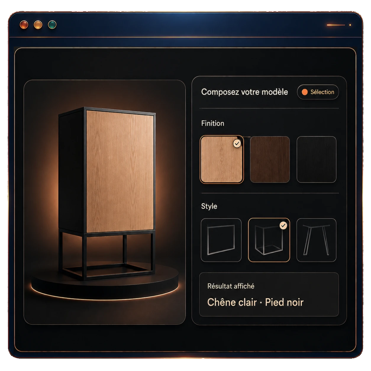 Aperçu visuel du configurateur